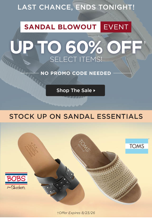 Shop The Sale - Sandal Blowout Event, Up To 60% Off