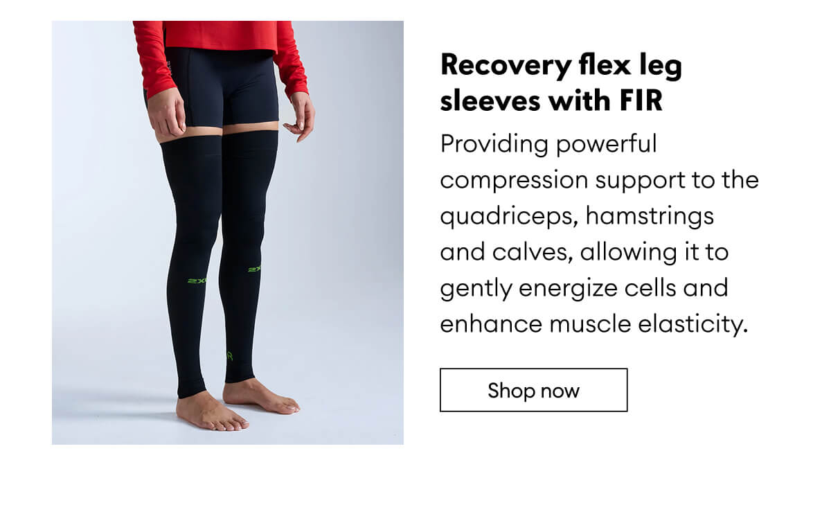 Recovery flex leg sleeves with FIR | Shop now 