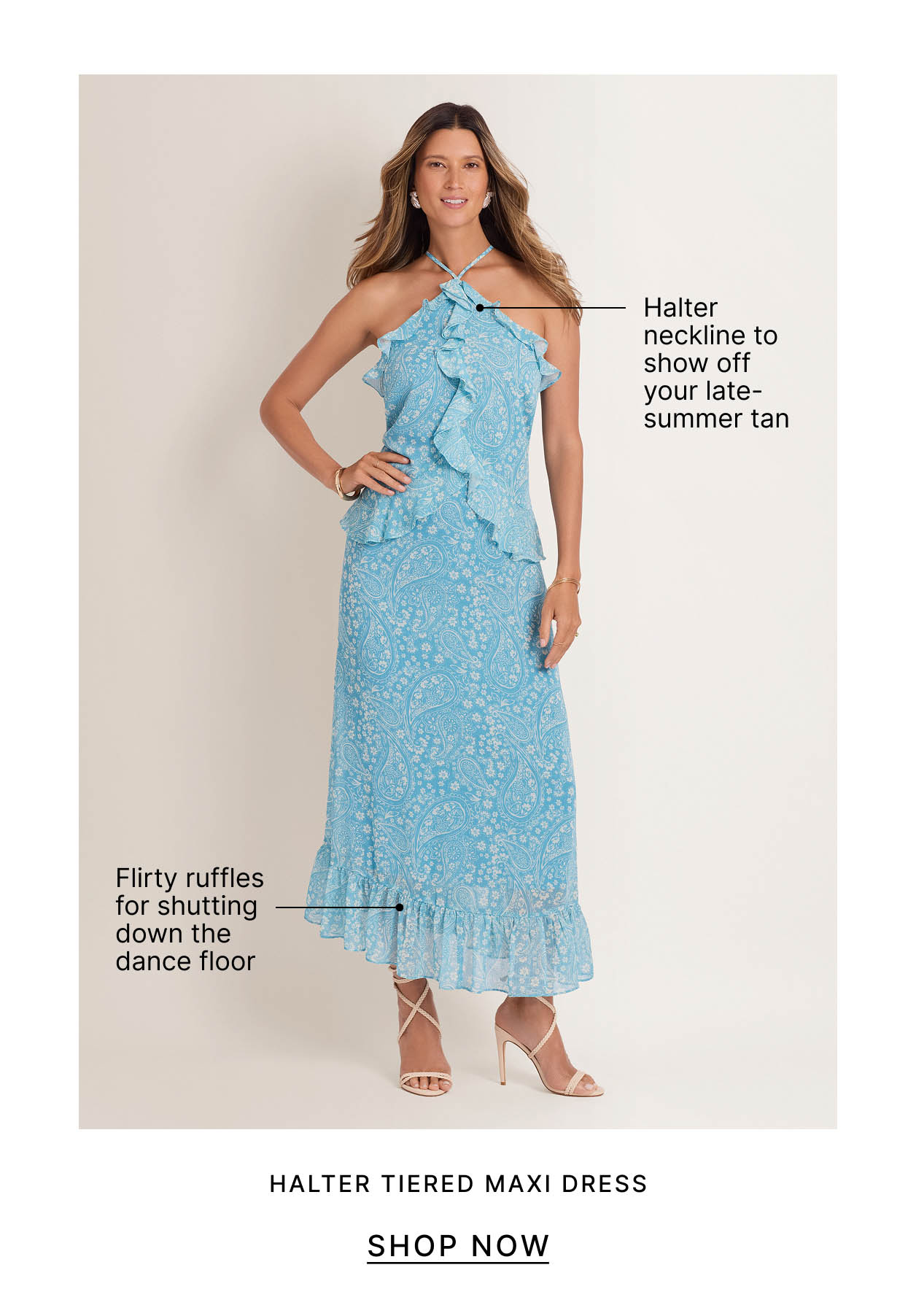 Halter Tiered Maxi Dress