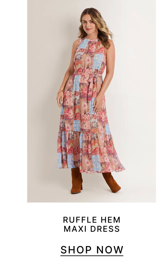 Ruffle Hem Maxi Dress