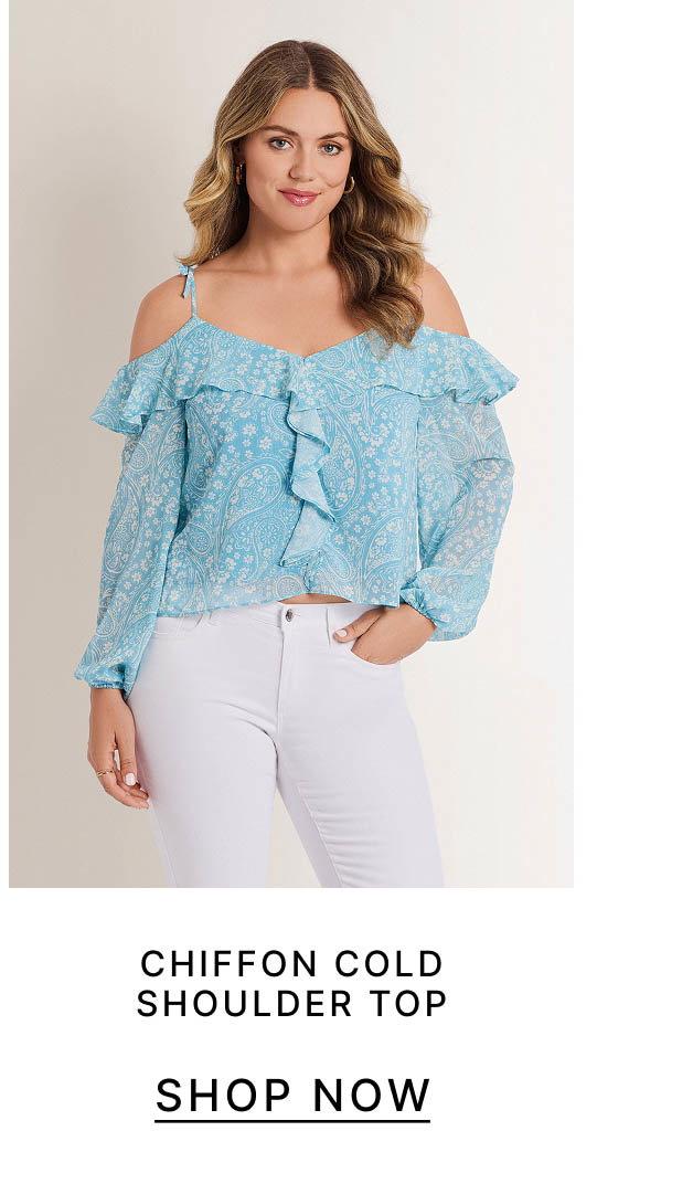 Chiffon Cold Shoulder Top