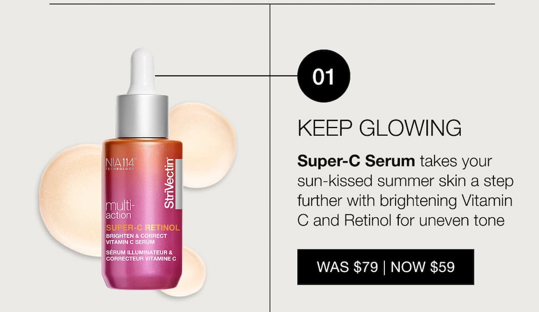 Kepp Glowing with StriVectin Super-C Retinol Brighten Correct Vitamin C Serum