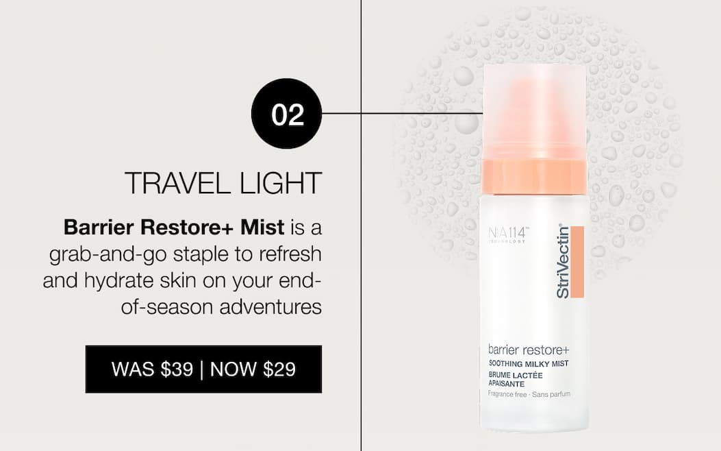 Travel Light with StriVectin Barrier Restore+ Soothing Milky Mist