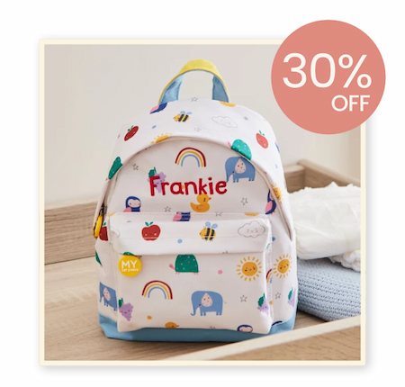 Personalised Colourful Print Classic Mini Backpack