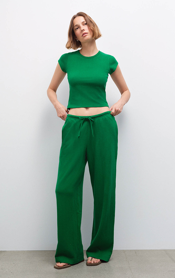 Organic Pointelle Pant in Spring