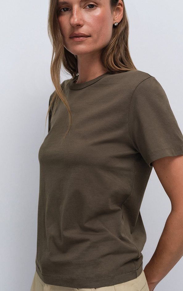 Organic Pima Classic Tee in Mocha