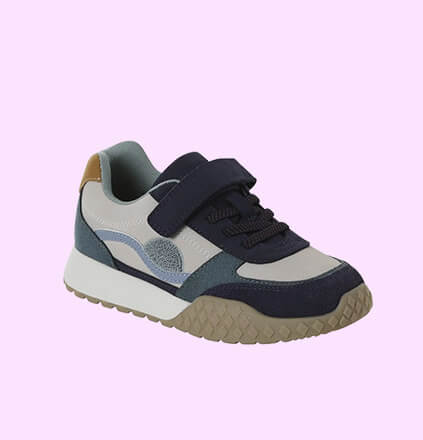 Boys' trainers with elastic laces and velcro