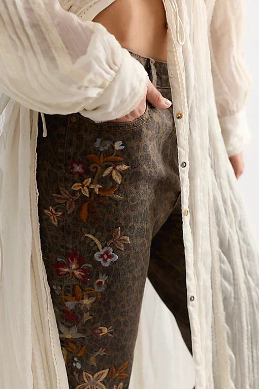 Driftwood Wyatt Printed And Embroidered Jeans