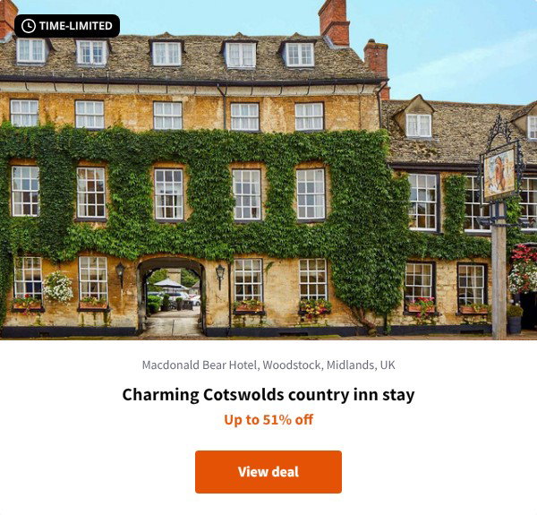 Charming Cotswolds country inn stay
