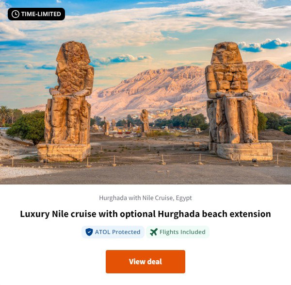 Luxury Nile cruise with optional Hurghada beach extension