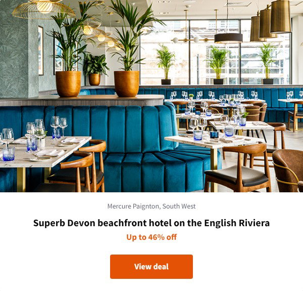 Superb Devon beachfront hotel on the English Riviera