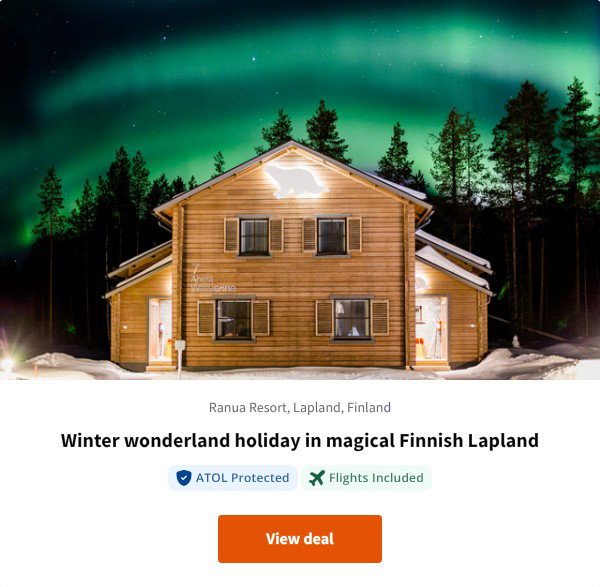 Winter wonderland holiday in magical Finnish Lapland
