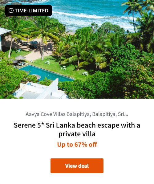 Serene 5* Sri Lanka beach escape with a private villa