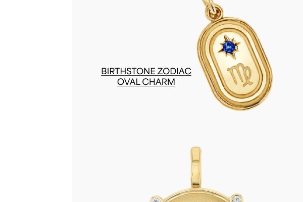 Birthstone Zodiac Oval Charm