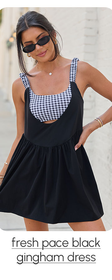 fresh pace black gingham dress