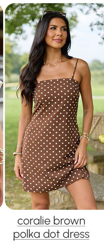 coralie brown polka dot dress