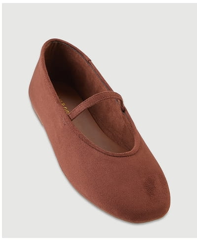 Shop Faux Suede Mary Jane Flats