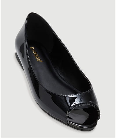 Shop Peep Toe Ballet Flats