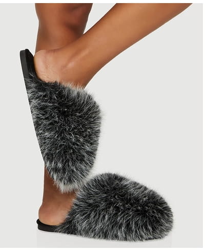 Shop Cozy Faux Fur Closed Toe Slippers