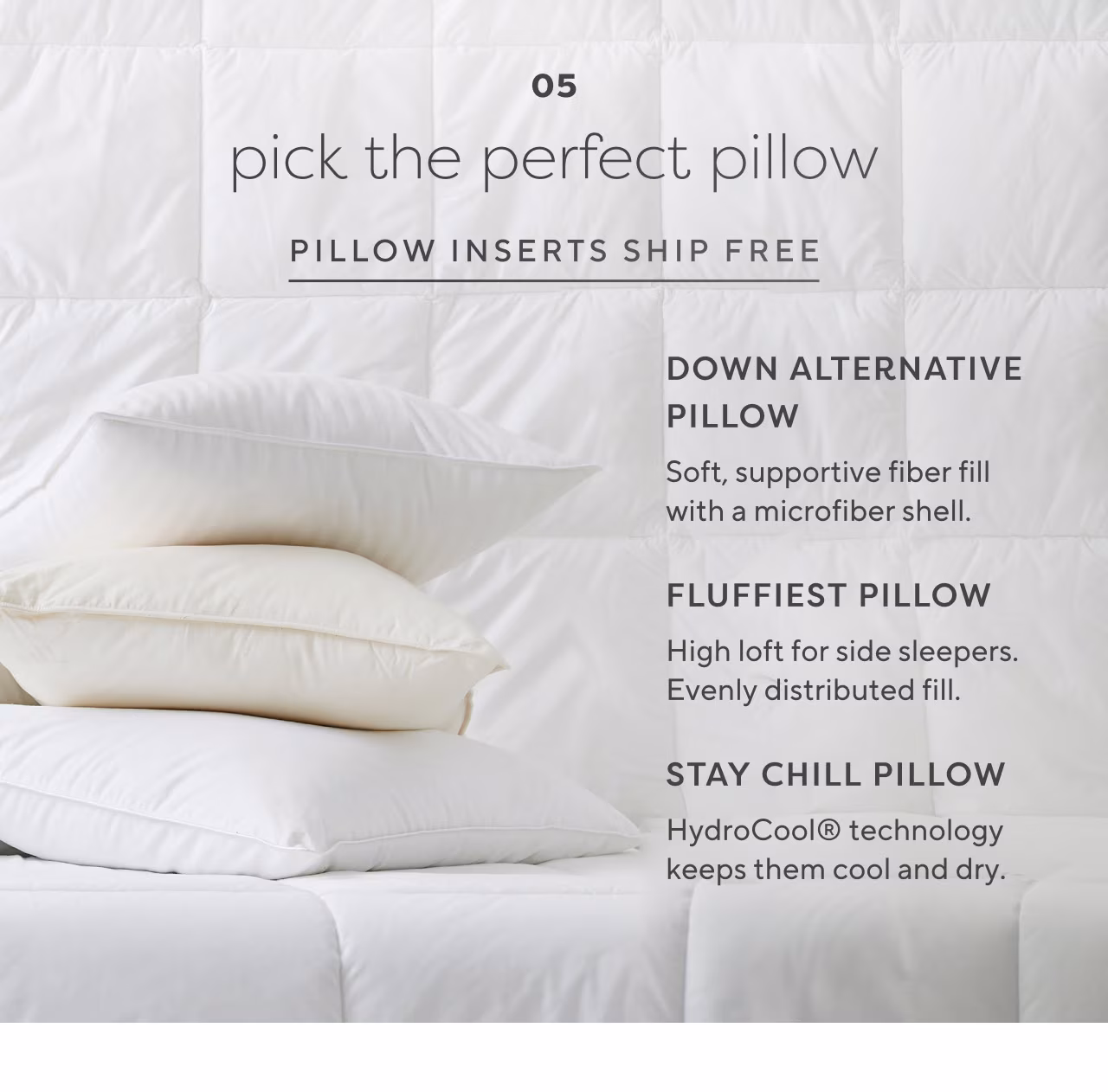 Pillow inserts ship free