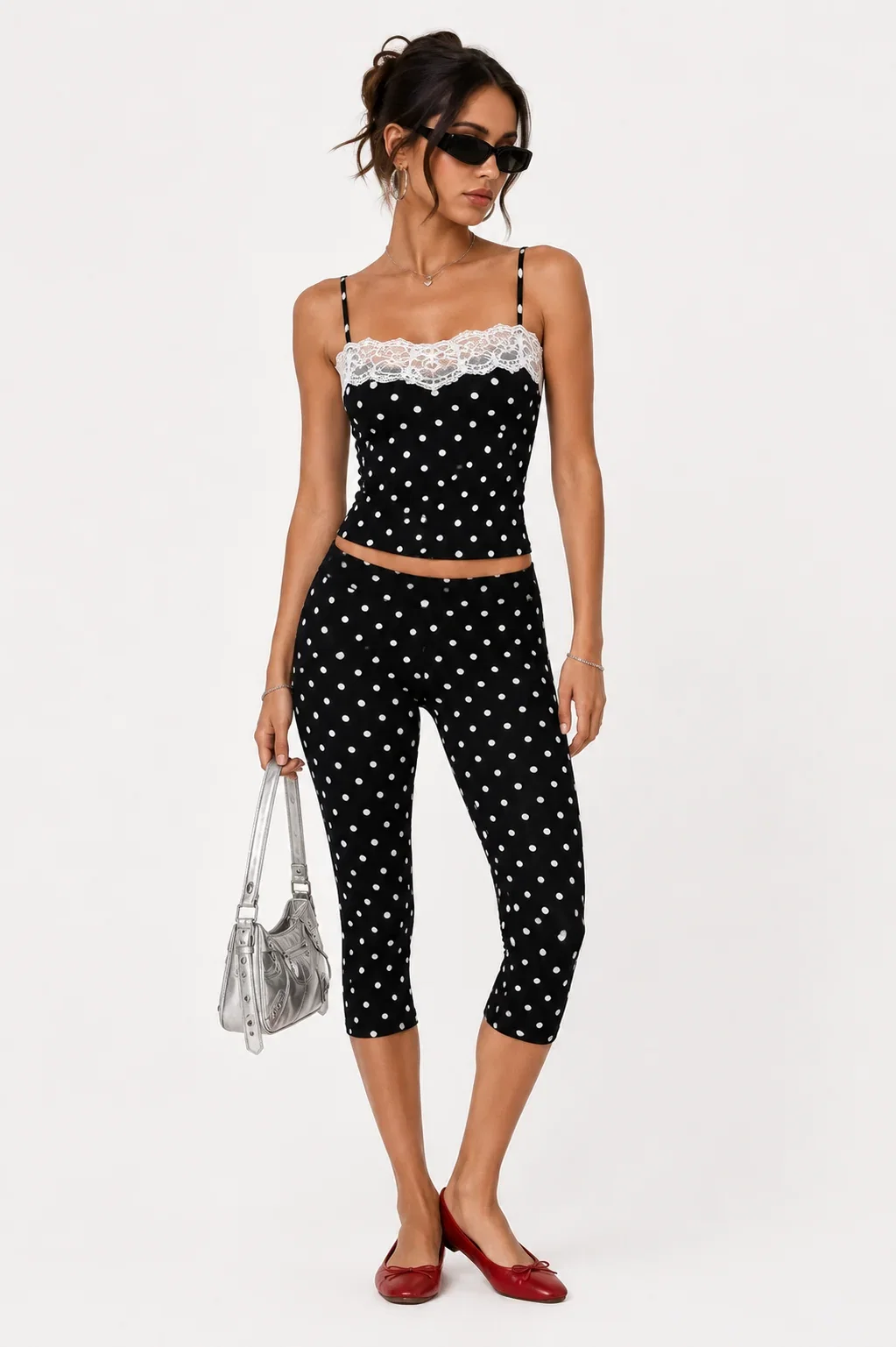 Image of Polka Dot Capri Pants