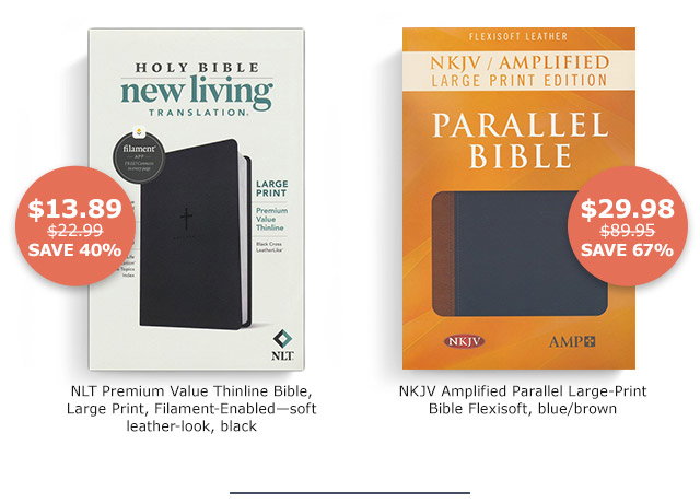 NLT Premium Value Thinline Bible | NKJV Amplified Parallel Large Print Bible