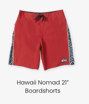 Hawaii Nomad 21" Boardshorts - delivers coverage and reduced board rash, while a secure, stay-put fit holds through duck dives and turns.