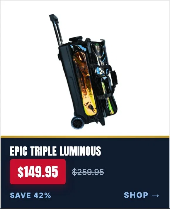 Epic 3 Ball Triple Luminous Black Bowling Bag