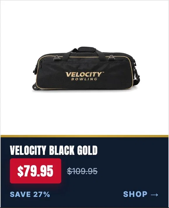 Velocity 3 Ball Triple Tote Black Gold Bowling Bag