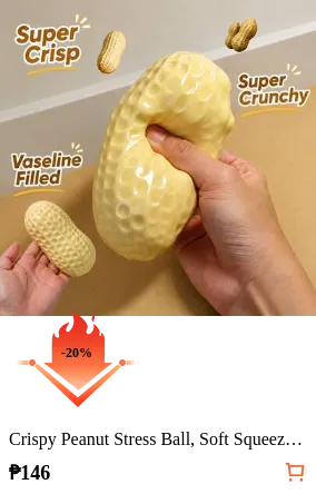 Crispy Peanut Stress Ball, Soft Squeezable Slow Rebound Peanut Shaped Stress Relief Squeeze Ball, Crispy Squeeze Feeling, Soft And Cute, Creamy Soft Touch Fingertip Toy, ASMR Sensory Stress Relief, Stress Relief Tool - Birthday Gift - Holiday Gift - Perfect Gift - Back To School - Halloween