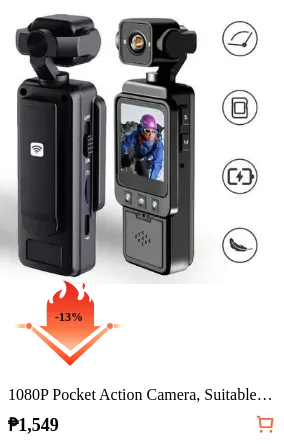 1080P Pocket Action Camera, Suitable For Home Outdoor Sports, Skiing, Cycling, Hiking, Portable Sports Camera, 1.54 Inch Screen, WIFI HD Video Recorder, 360° Rotation, Blogging Camera, Vlog Camera, Infrared Night Vision, Applicable For Video Recording, First-Person Shooting, Security Recording, Etc. (1000 MAh), Travel