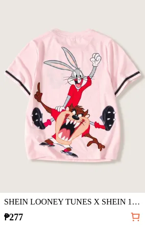 SHEIN LOONEY TUNES X SHEIN 1pc Fun Casual Style Tween Boy Cartoon Print T-Shirt, Round Neck Short Sleeve Comfortable