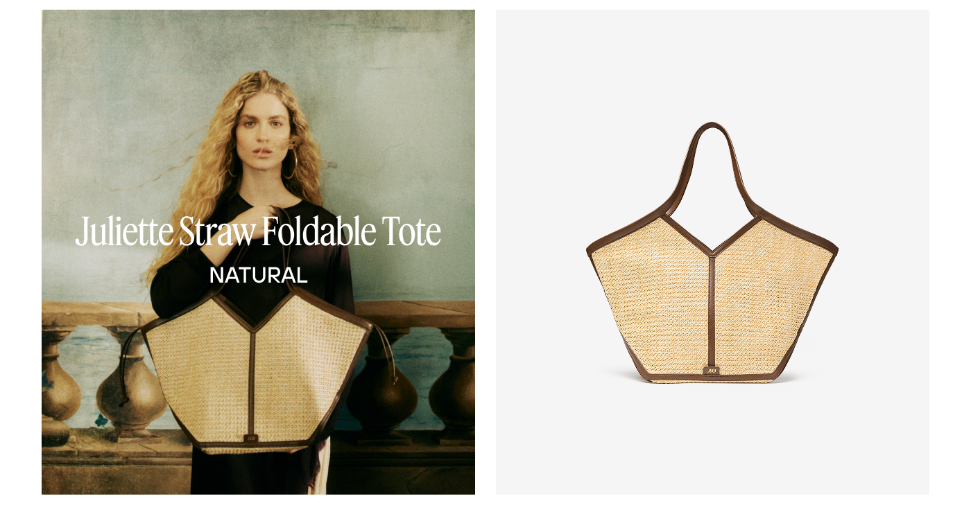 Juliette Straw Foldable Tote Natural