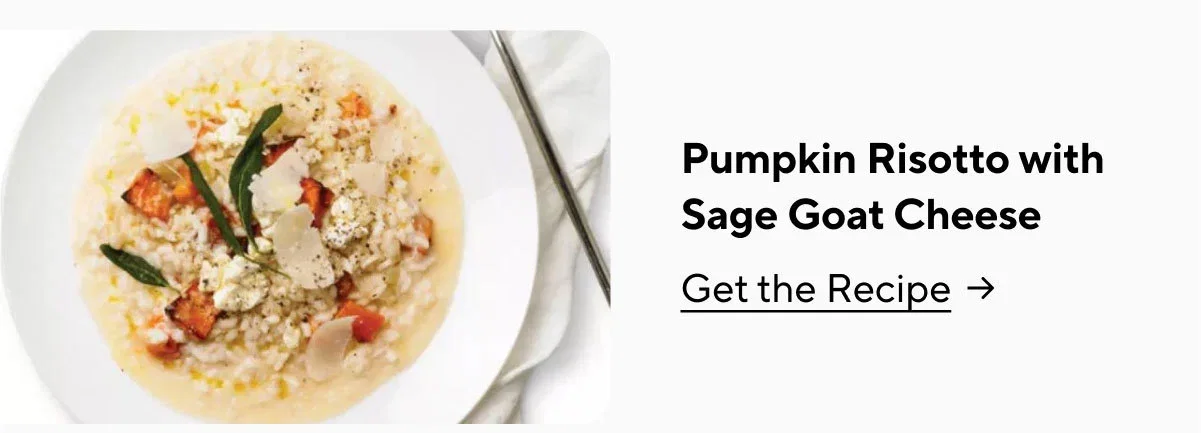 Pumpkin Risotto With Sage Goat Cheese