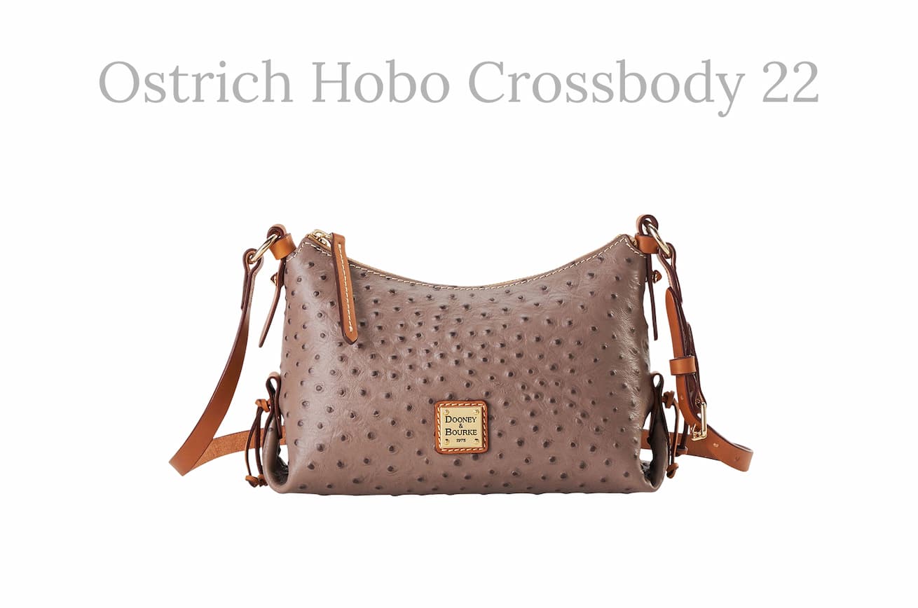 Ostrich Hobo Crossbody 22