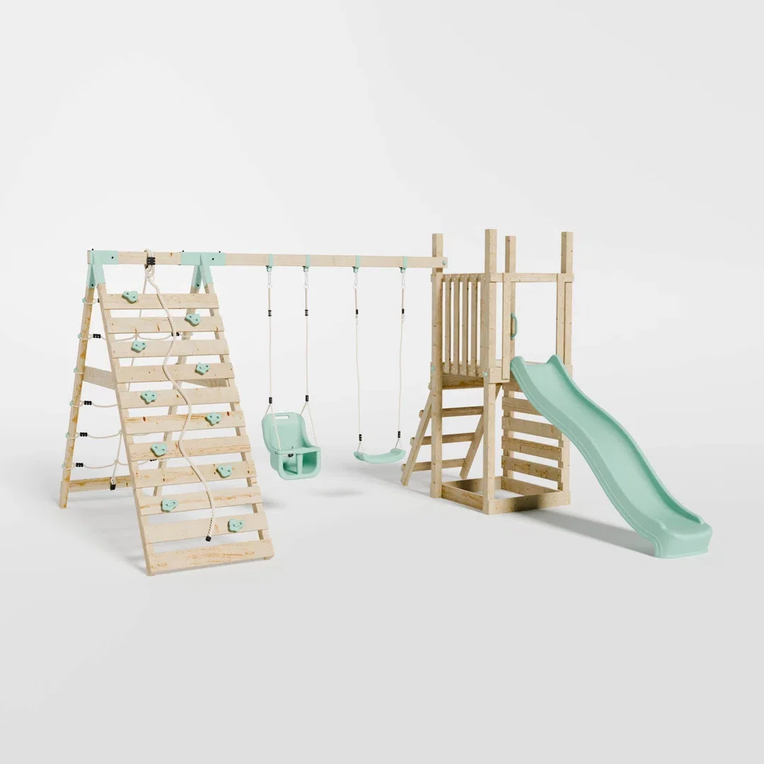 Mercia Tower With Slide & Swing & Baby Swing & Climbing Wall