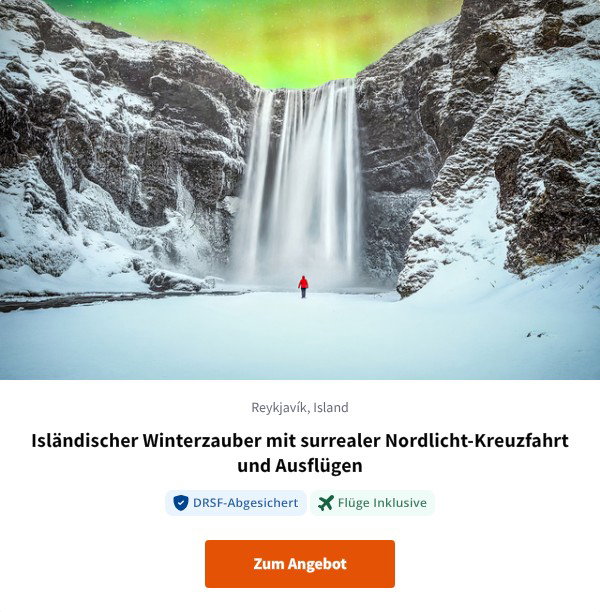 Isländischer Winterzauber mit surrealer Nordlicht-Kreuzfahrt und Ausflügen