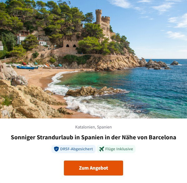 Sonniger Strandurlaub in Spanien in der Nähe von Barcelona