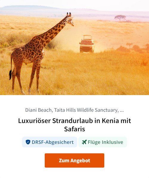Luxuriöser Strandurlaub in Kenia mit Safaris