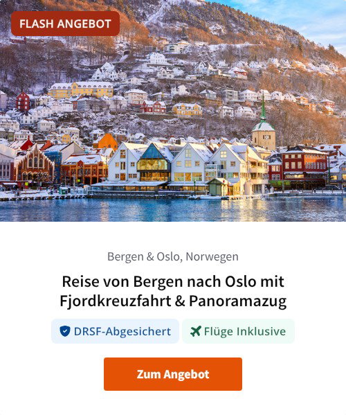 Reise von Bergen nach Oslo mit Fjordkreuzfahrt &amp; Panoramazug