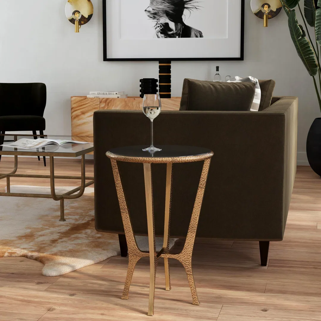 Flavio Metal & Stone Side Table