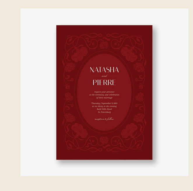 Embossed Vines Wedding Invitation