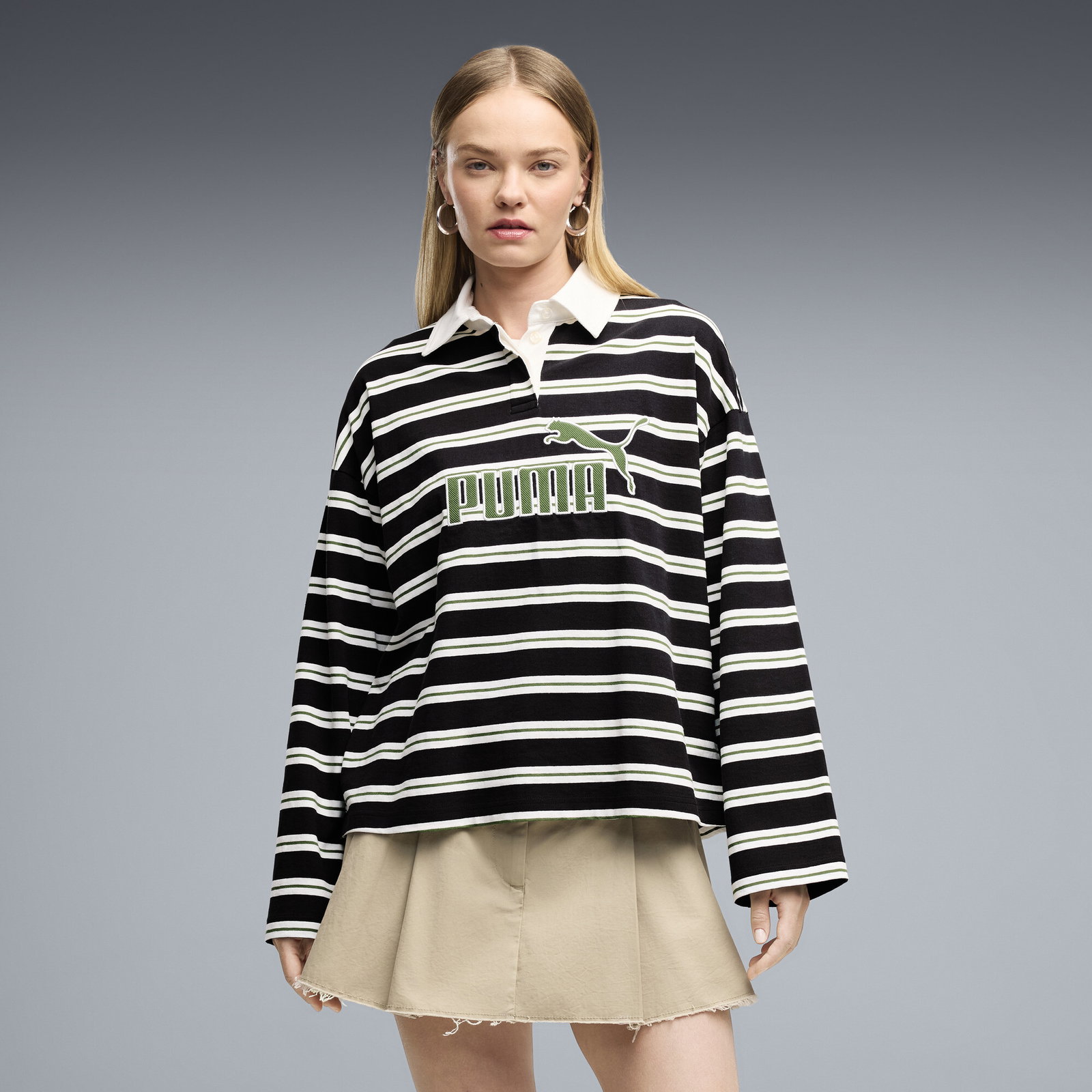PUMA Elevated Essentials Women's Oversized Long Sleeve Rugby Polo