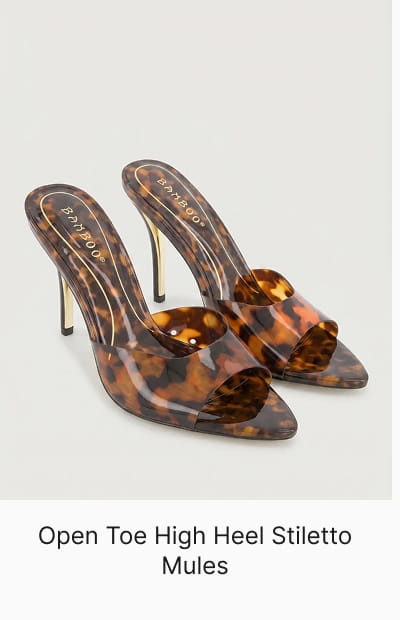 Shop Open Toe High Heel Stiletto Mules
