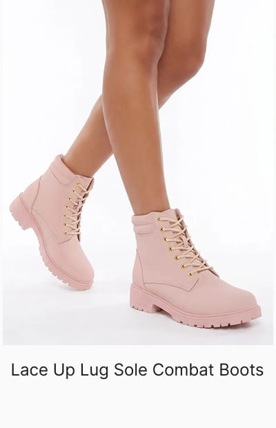Shop Lace Up Lug Sole Combat Boots