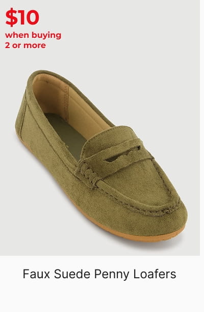 Shop Faux Suede Penny Loafers