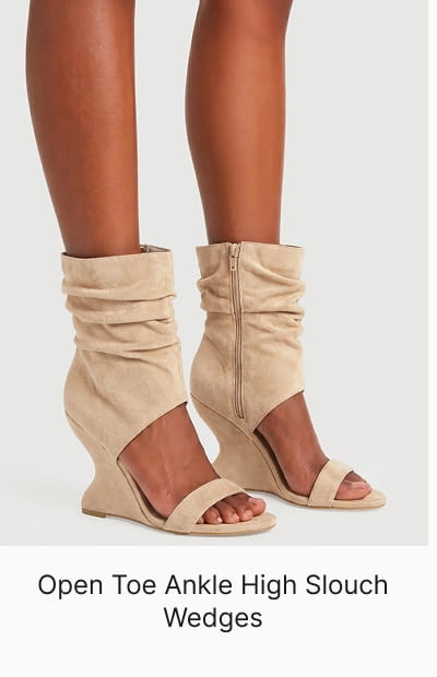 Shop Open Toe Ankle High Slouch Wedges