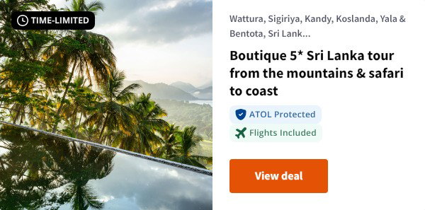 Boutique 5* Sri Lanka tour from the mountains & safari to coast