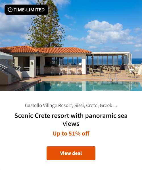 Scenic Crete resort with panoramic sea views