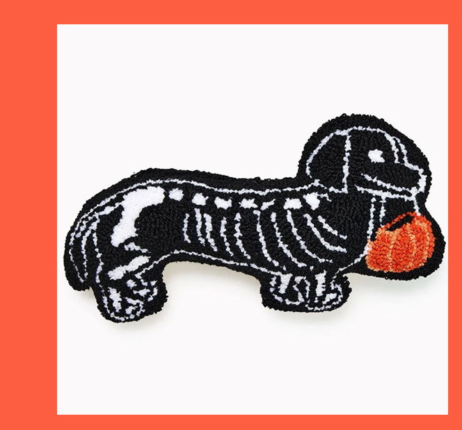 Shaped Skeleton Dachshund Pillow
